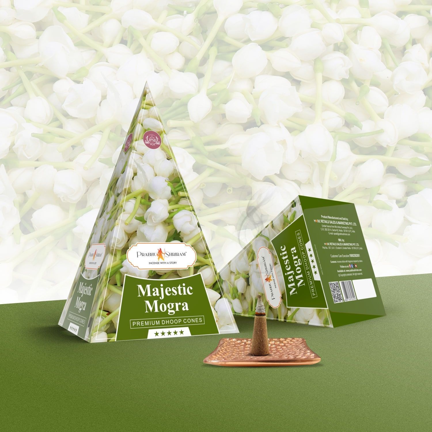 JPSR Majestic Mogra Premium Incense Cones