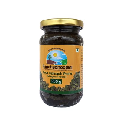 Panchabhootani Gongura Chutney 200g | Rich In Antioxidants & Nutrients, Healthy, Traditional, and Pure Gongura ,Sides For Dosa, Idly, Ready to eat, Served With Hot Rice and Ghee Panchabhootani Gongura Chutney 200g | Rich In Antioxidants & Nutrients, Healthy, Traditional, and Pure Gongura ,Sides For Dosa, Idly, Ready to eat, Served With Hot Rice and Ghee