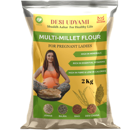 Desi Udyami's Multi-Millet Flour – Nutrition-Rich Superfood for Pregnancy 2 Kg (pack of 2)