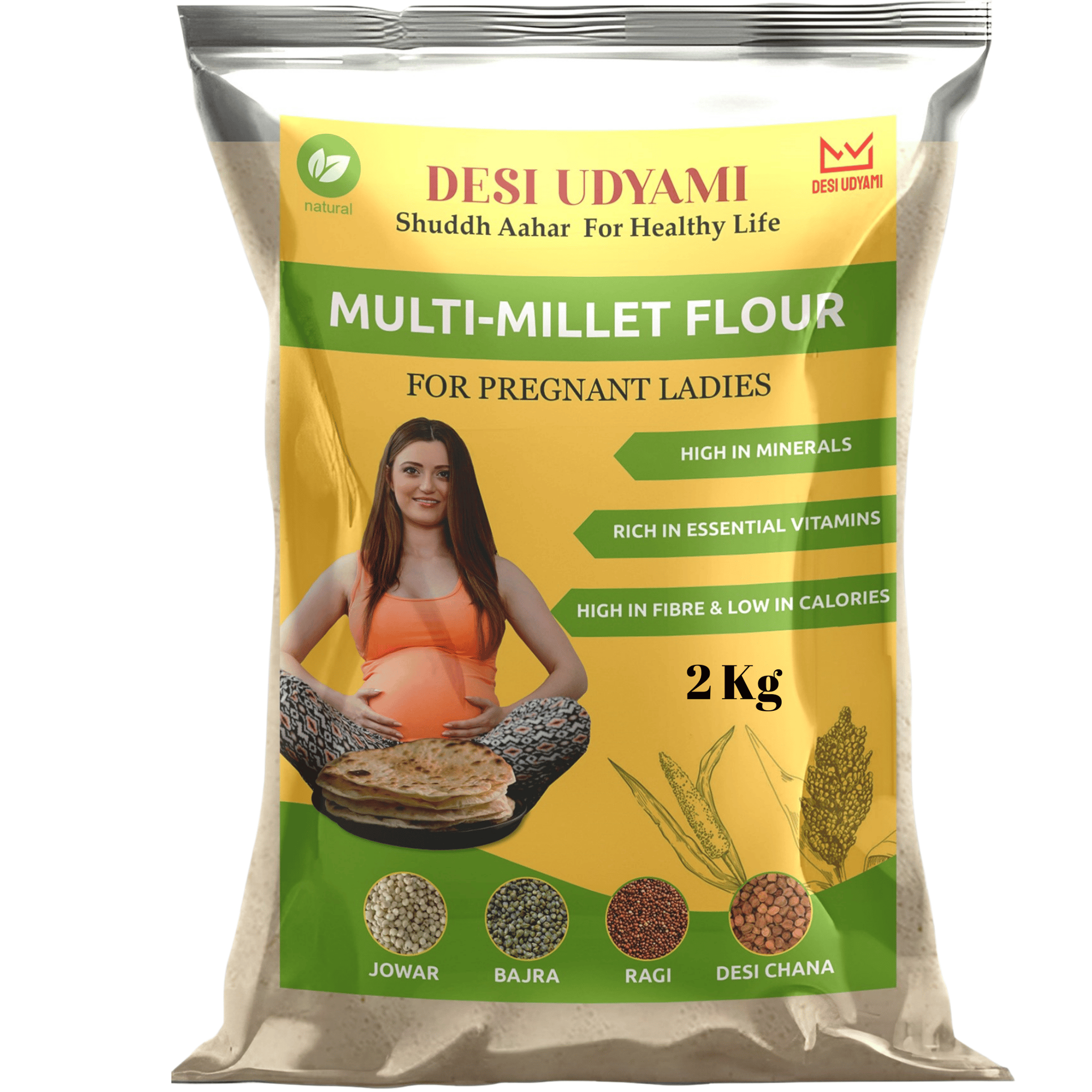 Desi Udyami's Multi-Millet Flour – Nutrition-Rich Superfood for Pregnancy 2 Kg