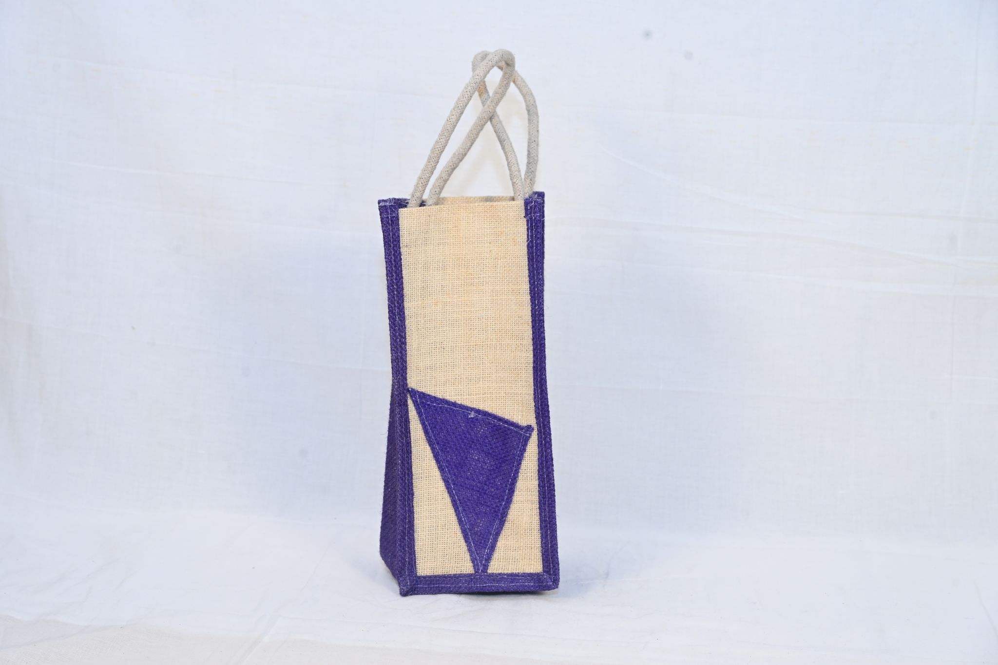 Purple Jute Bag with Reinforced Stitching