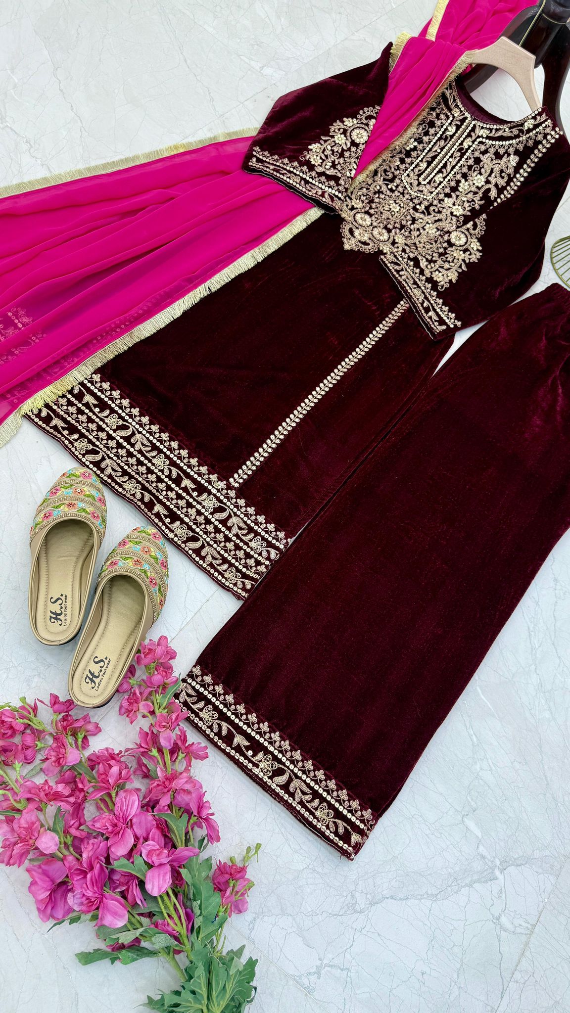 Pink Maroon Salwar Kameez Readymade Pakistani Stitched New Indian Ready To Wear Wedding Suit