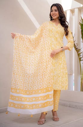Yellow Printed Mulmul Dupatta Yellow Printed Mulmul Dupatta