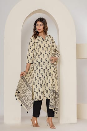 Beige Printed Mulmul Dupatta Beige Printed Mulmul Dupatta