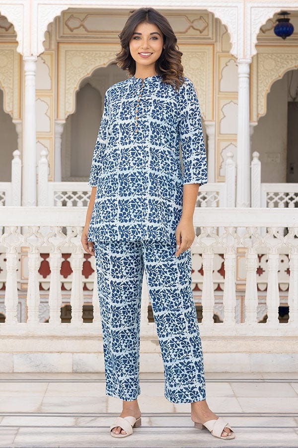 Indigo White Organic Cotton Co-ord Set