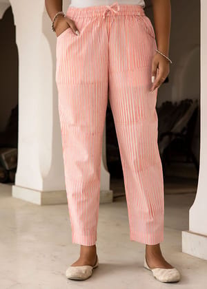 Orange White Organic Cotton Cigarette Pants Orange White Organic Cotton Cigarette Pants