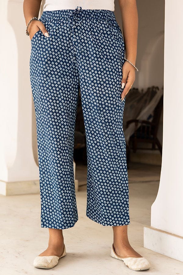 Indigo Organic Cotton Straight Pants