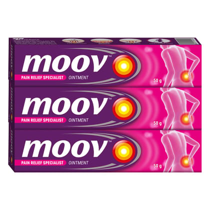 Moov Fast Pain Relief Cream - 50g (Pack of 3) | Suitable for Back Pain, Muscle Pain, Joint Pain, Knee Pain | 100% Ayurvedic Formula | Suitable for Sports & Gym related injuries Moov Fast Pain Relief Cream - 50g (Pack of 3) | Suitable for Back Pain, Muscle Pain, Joint Pain, Knee Pain | 100% Ayurvedic Formula | Suitable for Sports & Gym related injuries