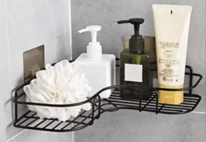 Self-Adhesive Metal Bathroom Corner Rack Storage Shelves, Bathroom Storage Rack Corner, Bathroom Corner Shelf Organizer Storage, Bathroom Shelf/Shelves Corner - Black (Black) Pack Of 1 Pic Iron Wall Shelf (Number of Shelves - 1, Black) Self-Adhesive Metal Bathroom Corner Rack Storage Shelves, Bathroom Storage Rack Corner, Bathroom Corner Shelf Organizer Storage, Bathroom Shelf/Shelves Corner - Black (Black) Pack Of 1 Pic Iron Wall Shelf (Number of Shelves - 1, Black)