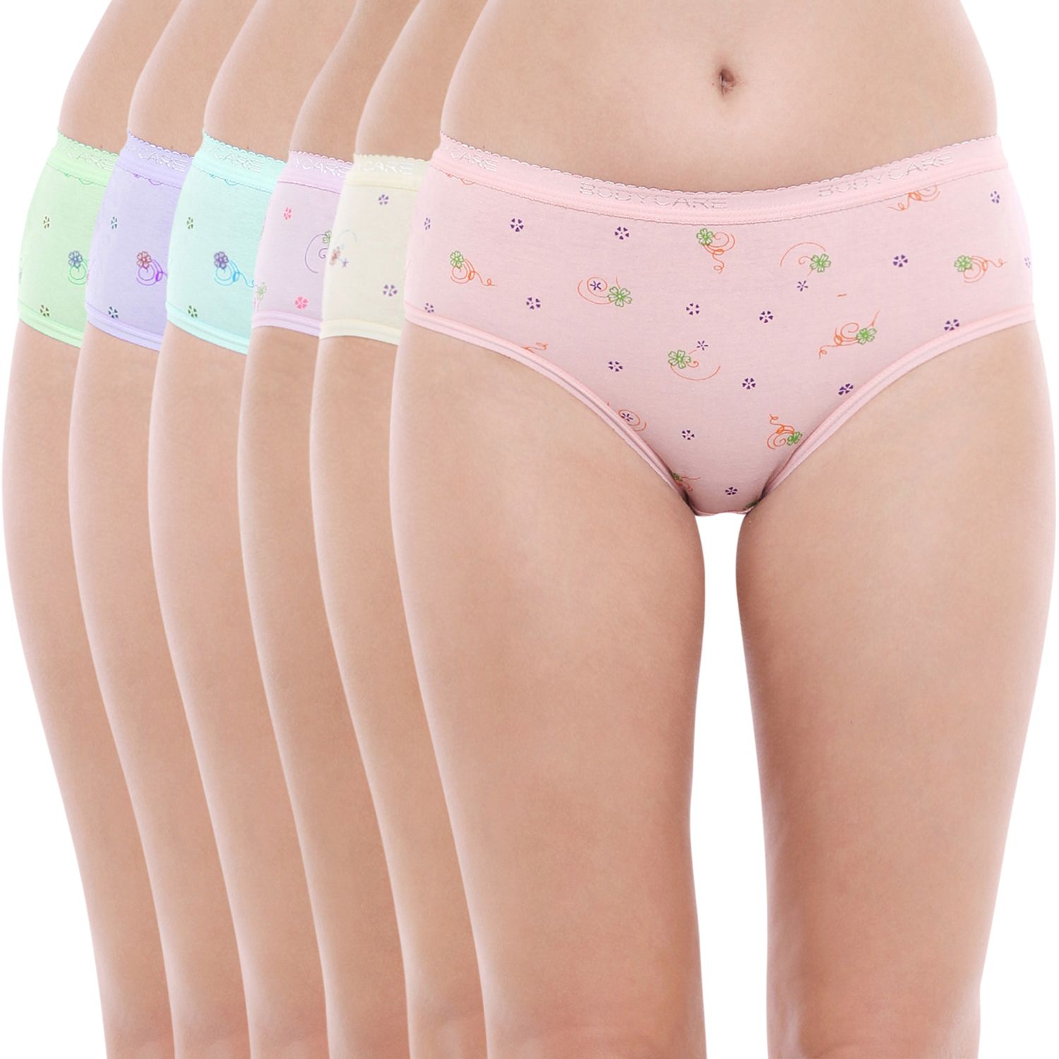Bodycare women's combed cotton assorted Hipster Panty Pack of 6 ( E3000 )