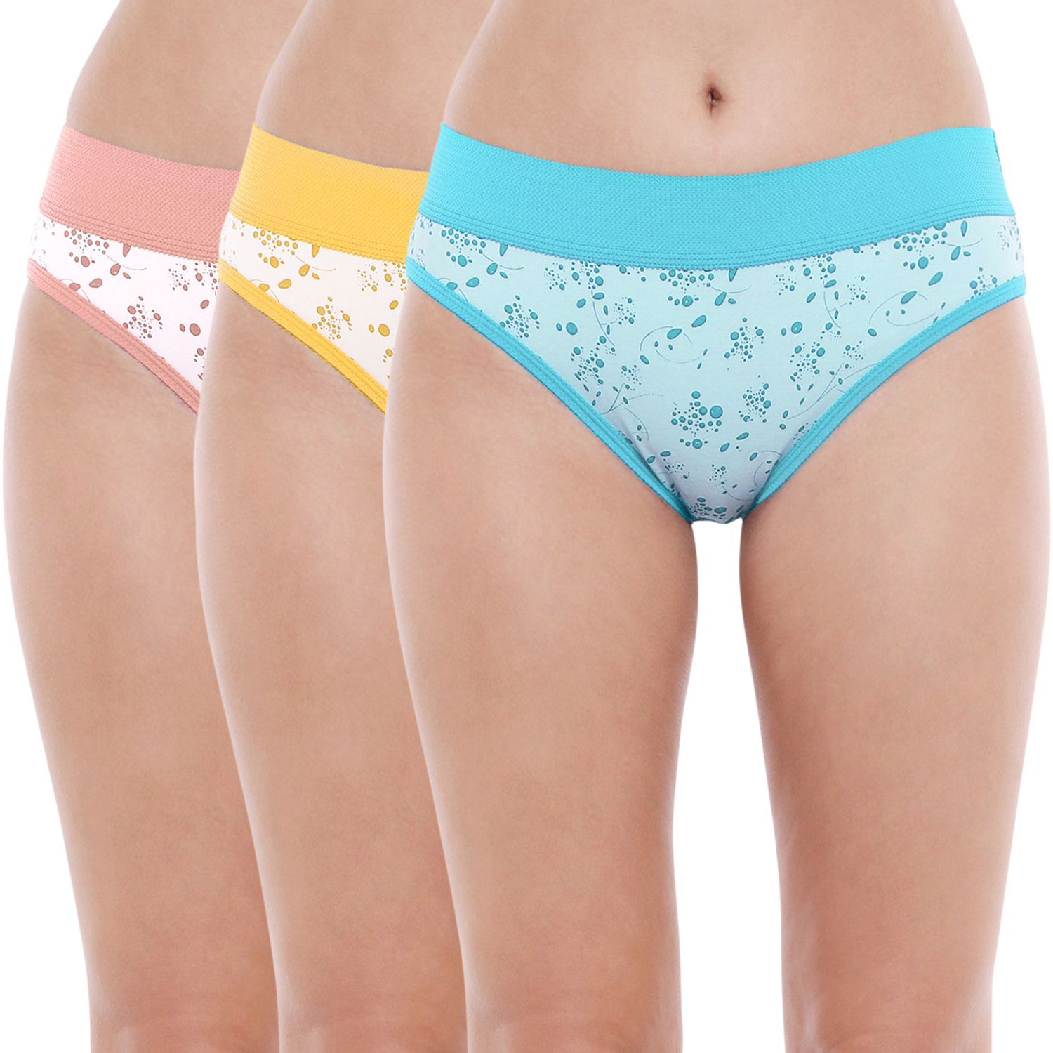 Bodycare women's combed cotton assorted Hipster Panty Pack of 3 ( E2921 )