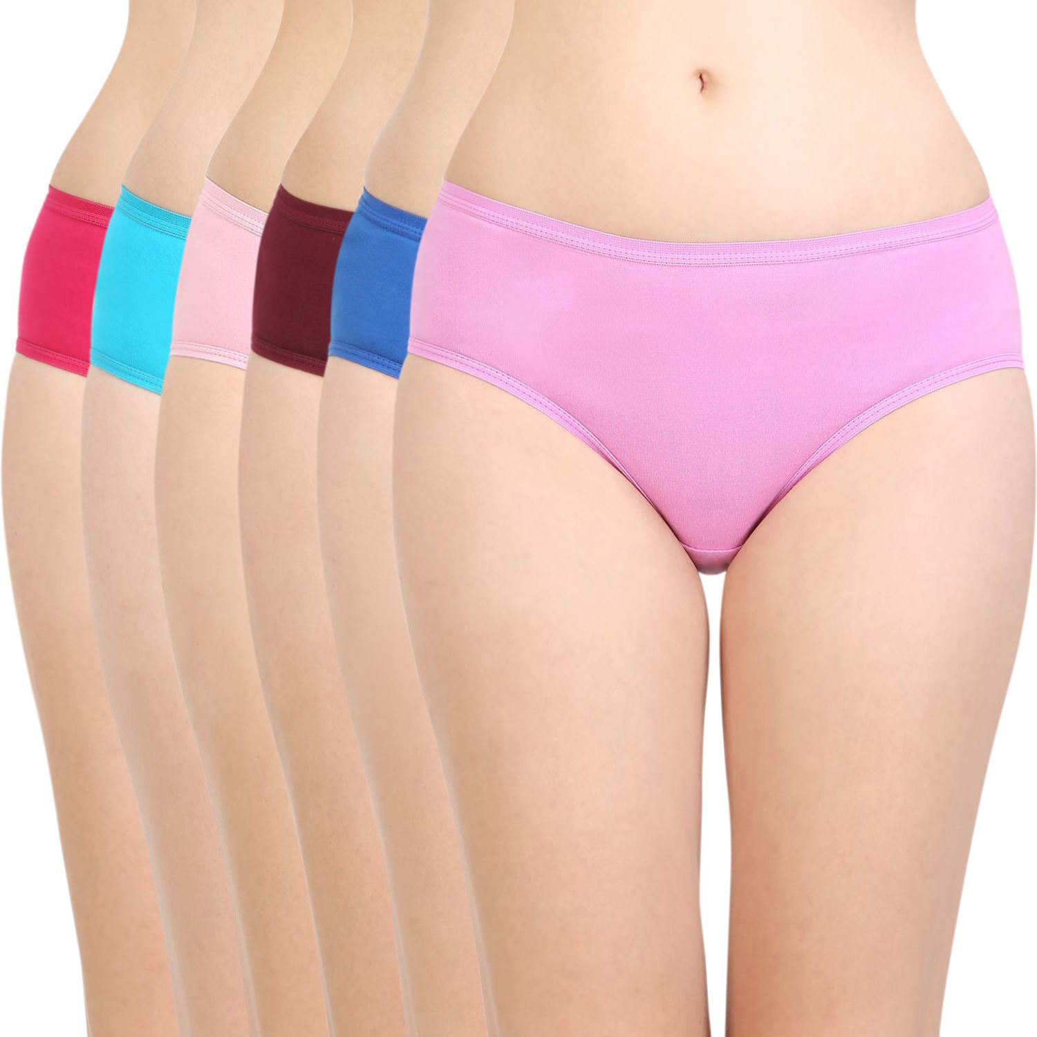 Bodycare women's combed cotton assorted Hipster Panty Pack of 6 ( E26CD )
