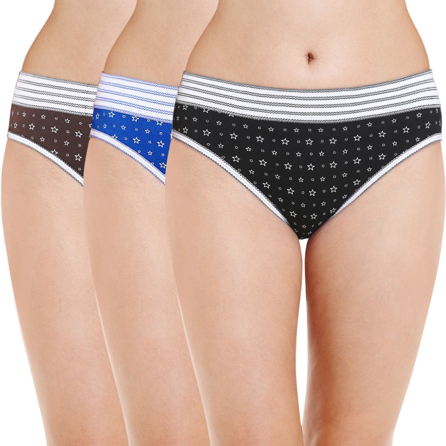 Bodycare women's combed cotton assorted Briefs Panty Pack of 3 ( E2912 )