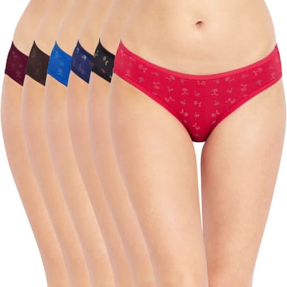 Bodycare women's combed cotton assorted Bikini Panty Pack of 6 ( E13000 )