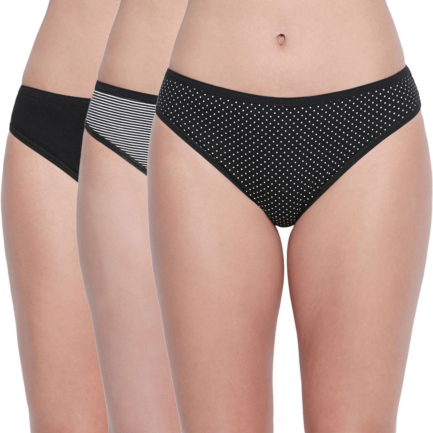 Bodycare women's combed cotton assorted Bikini Panty Pack of 3 ( 3901 )