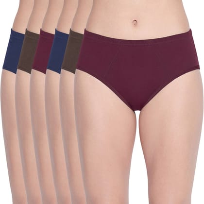 Bodycare women's combed cotton assorted Hipster Panty Pack of 6 ( 2D ) Bodycare women's combed cotton assorted Hipster Panty Pack of 6 ( 2D )