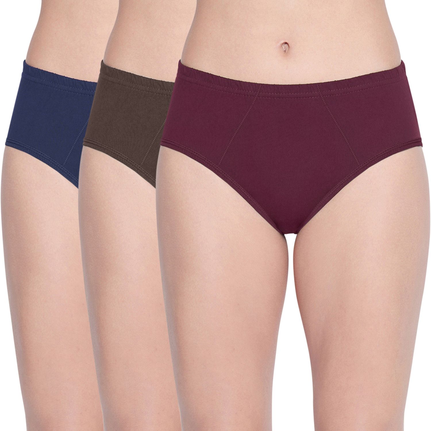Bodycare women's combed cotton assorted Hipster Panty Pack of 3 ( 2D )