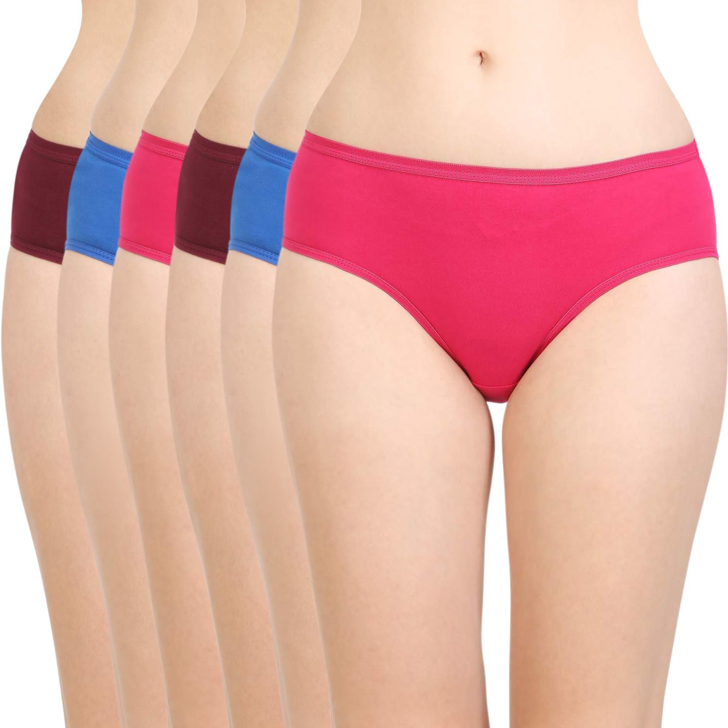 Bodycare women's combed cotton assorted Hipster Panty Pack of 6 ( 26D-D )