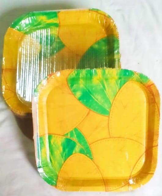 MULTI COLOR SQARE SHAPED PAPER PLATES