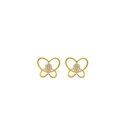 18k Gold Plated Silver Delicate Butterfly Earrings