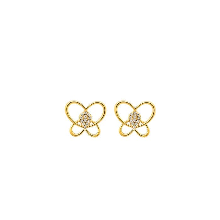 18k Gold Plated Silver Delicate Butterfly Earrings