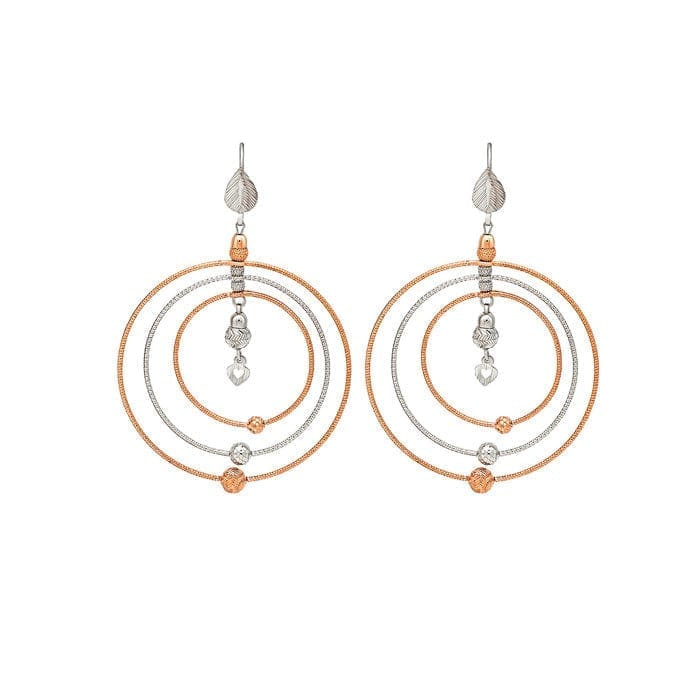 Two Tone Rose Gold Curved Chandbali Earrings