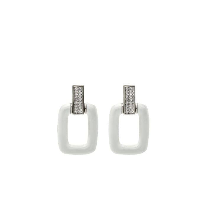 Silver White Frost Earrings