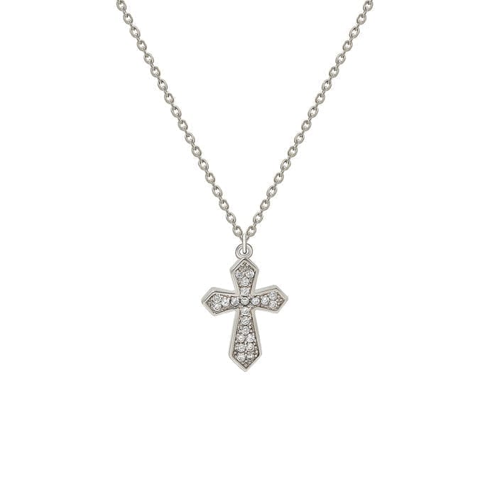 Silver Serene Cross Pendant with Chain
