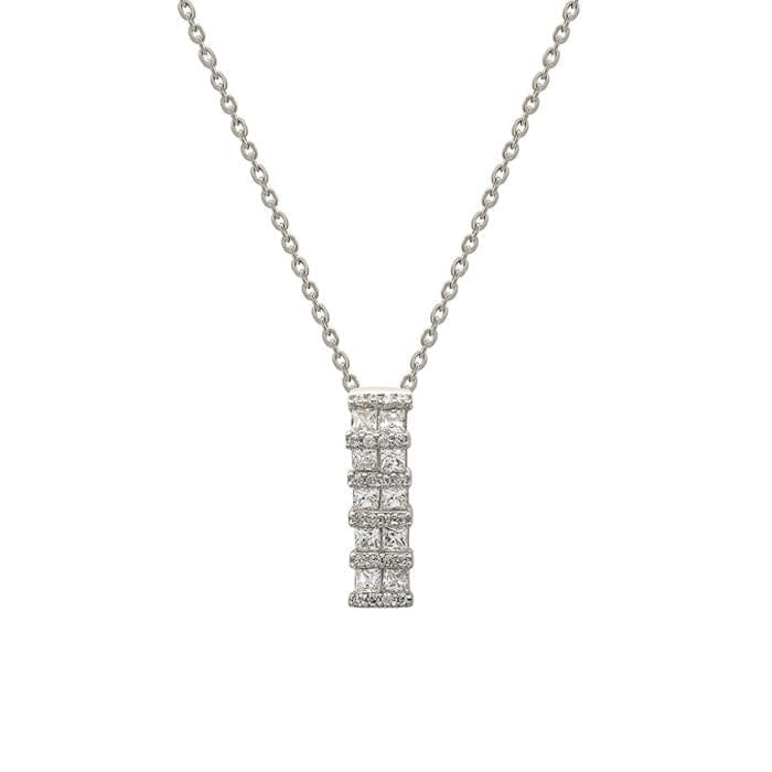 Silver Luminary Pendant with Link Chain