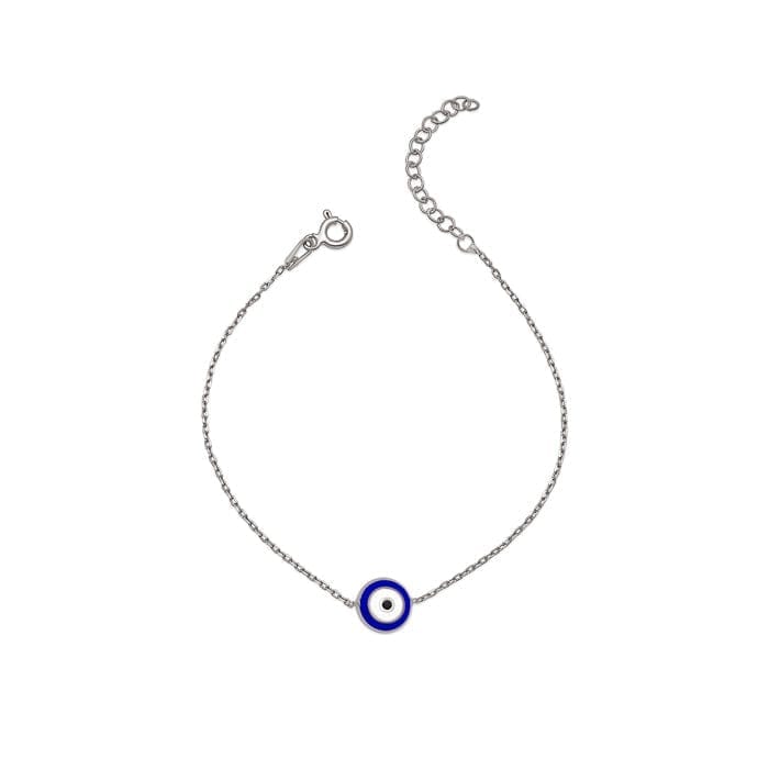 Silver Dark Evil Eye Shield Bracelet