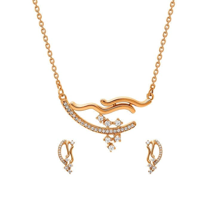 Rose Gold Abstract Pendant Set