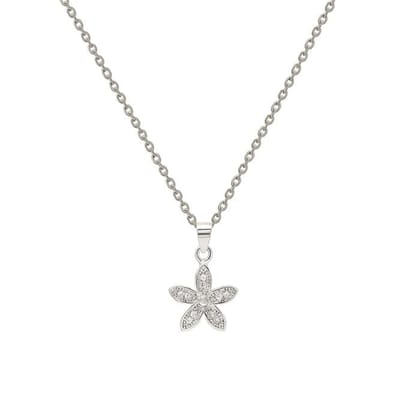 Silver Lily Pendant with Chain
