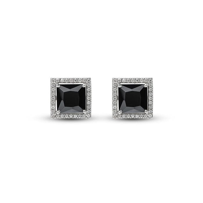 Silver Night Aura Square Studs