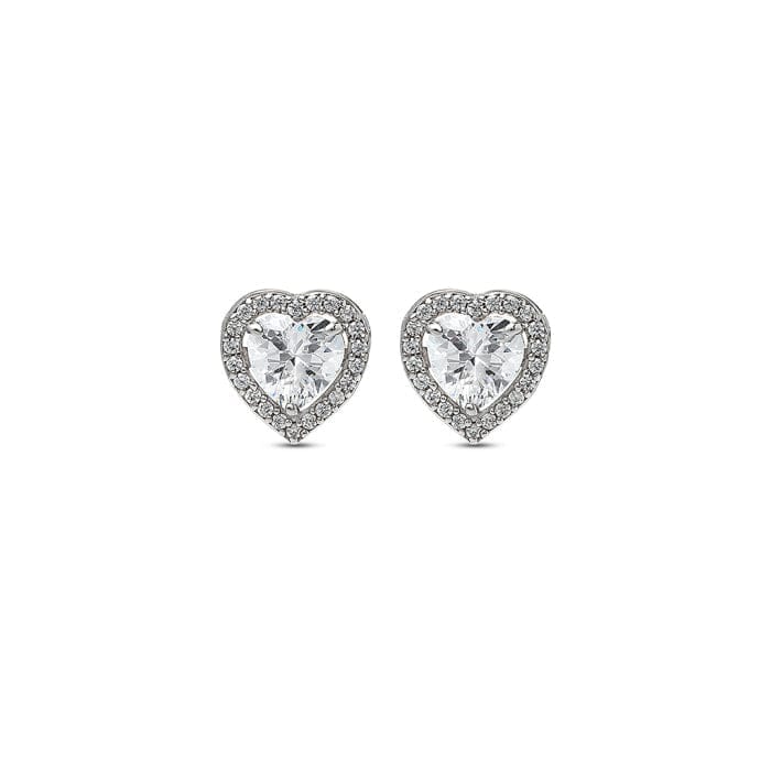 Silver Classic Kiara Heart Studs