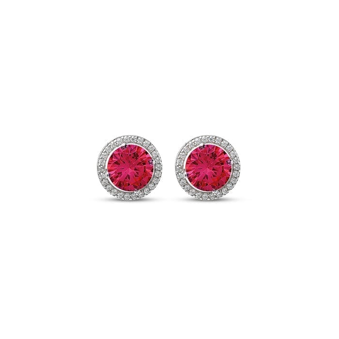 Silver Cherry Crush Round Studs