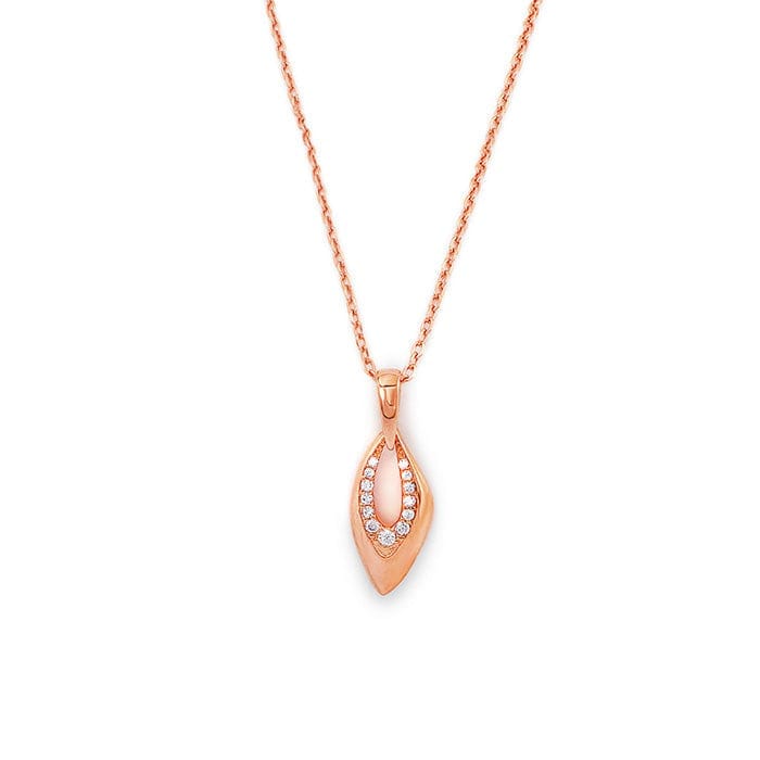 Rose Gold Sparkle Amulet Pendant with Chain