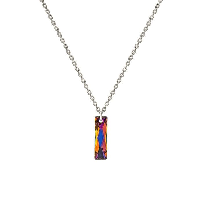 Silver Rainbow Burst Pendant with Chain