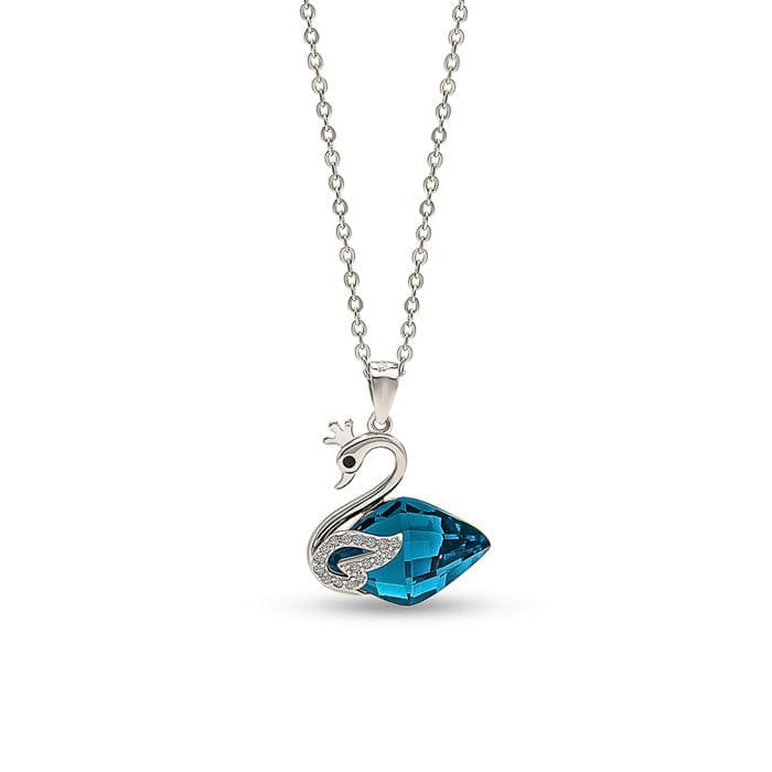 Silver Gracious Swan Pendant with Chain