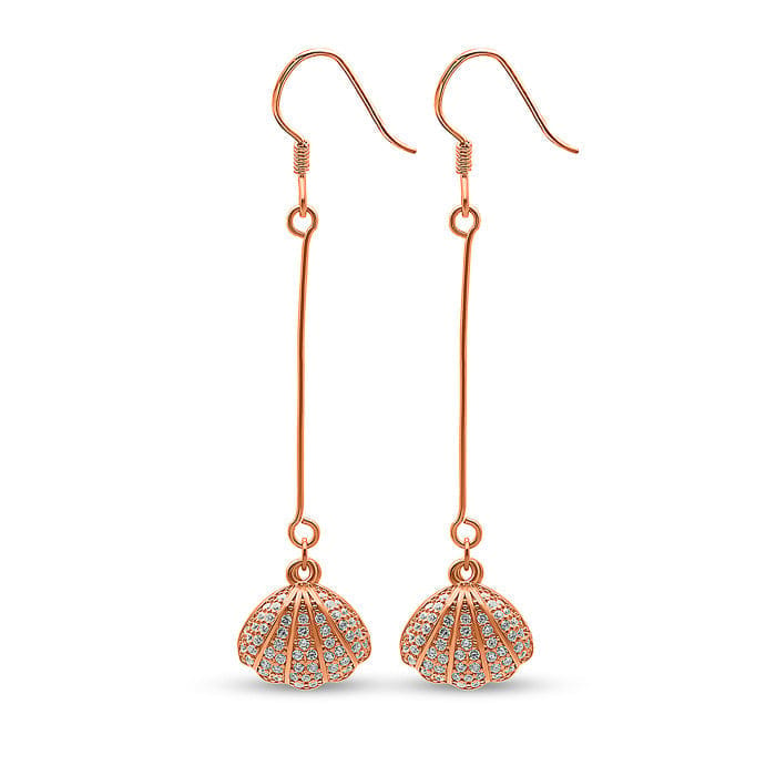 Rose Gold Open Shell Earrings