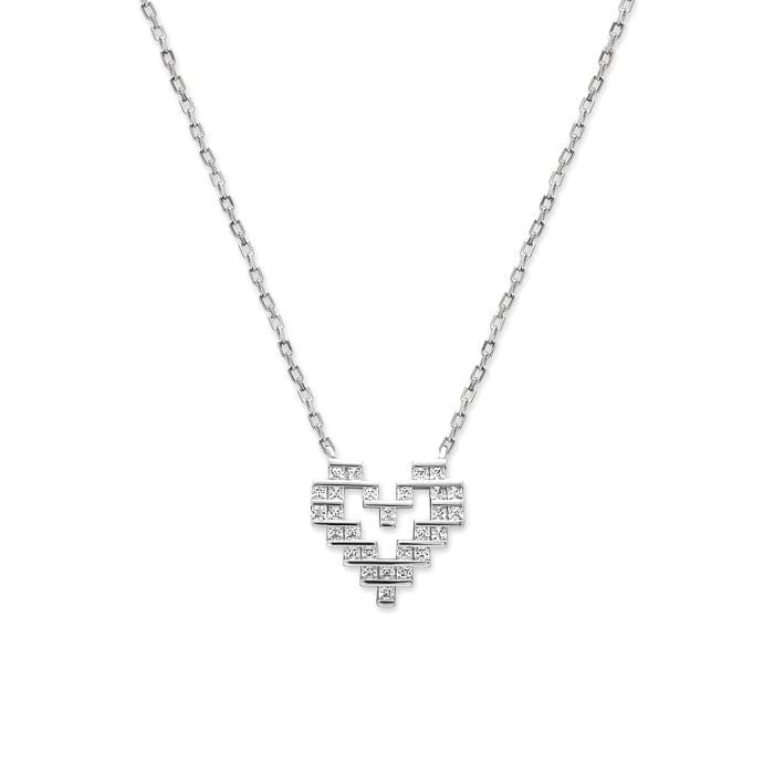 Silver Digital Love Pendant with Chain