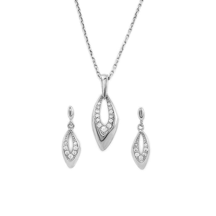 Silver Sparkle Amulet Pendant Set