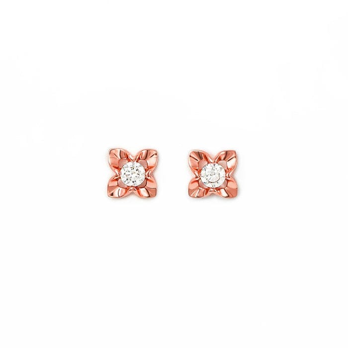 Rose Gold Floral Earrings