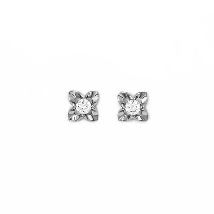 Silver Floral Earrings