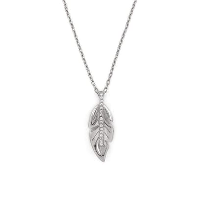 Silver Leaf Pendant with Chain