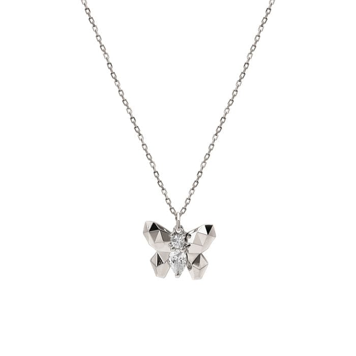 Silver Flutter Pendant with Chain