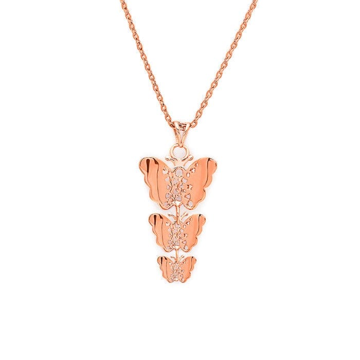 Rose Gold Butterfly Pendant with Chain
