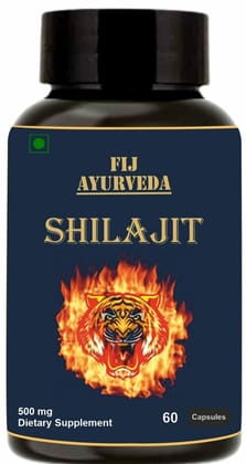 FIJ AYURVEDA Shilajit/Shilajeet Capsule Supports Energy & Energy - 500mg 60 Capsules (Pack of 1)