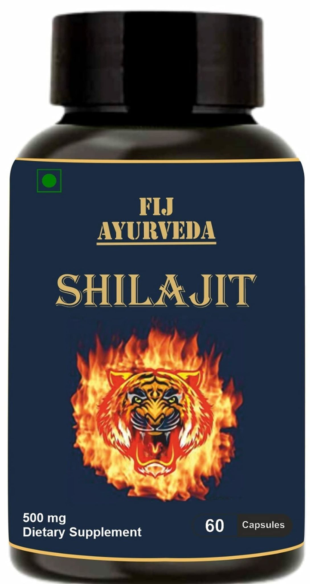 FIJ AYURVEDA Shilajit/Shilajeet Capsule Supports Energy & Energy - 500mg 60 Capsules (Pack of 1)