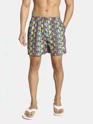Men's Printed Woven Boxers with Side Pocket-Pack of 1