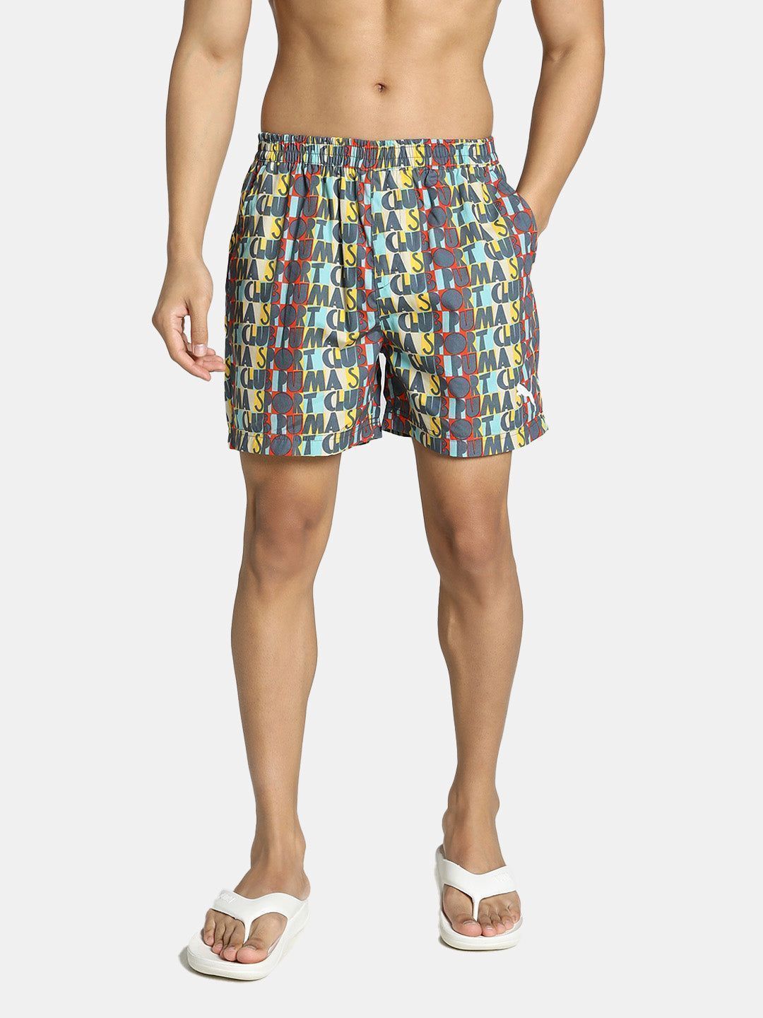Men's Printed Woven Boxers with Side Pocket-Pack of 1